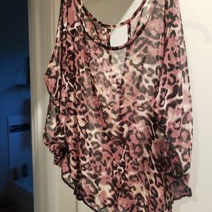 Pink and black leopard print camisole. Super cute with black tank underneath 😍